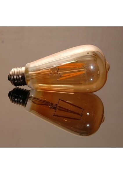 CT-4290 8W Amber Rustik LED Ampul – ST64 Model, E27 Duy, 220V, Dekoratif Filament