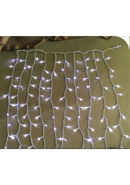 Perde LED Beyaz 160 LED En 1mt x Boy 2mt IP65 Dış Mekan Eklenebilir