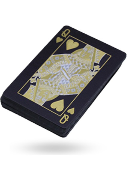 Büro Ev Ofis Yetişkin Oyunu Için Silver Finans Motifli Siyah Iskambil Kartı Seti