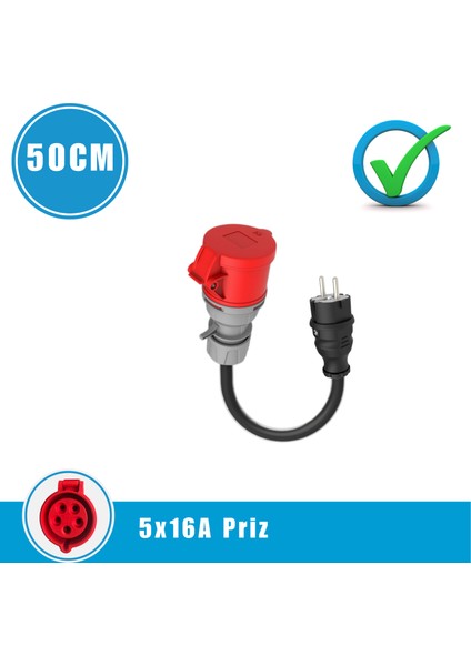 11kW Elektrikli Araç Şarj Cihazı için 50Cm Monofaze Fişli Dönüştürücü Adaptör fiyatları