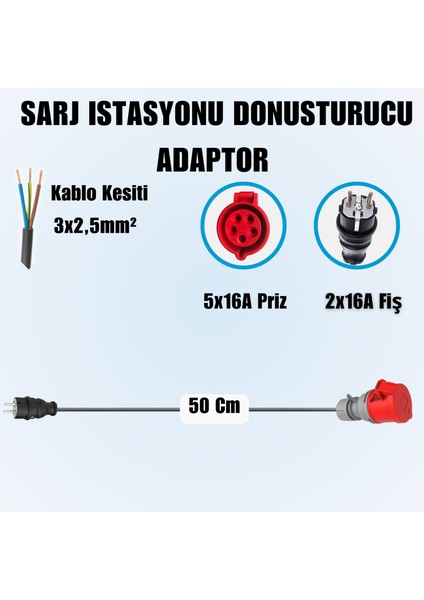 11kW Elektrikli Araç Şarj Cihazı için 50Cm Monofaze Fişli Dönüştürücü Adaptör fırsatları