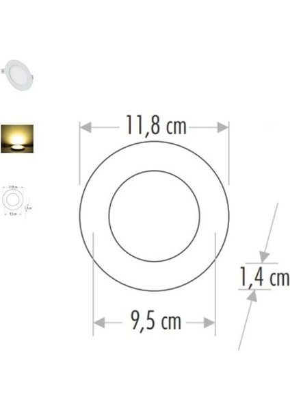 6W Beyaz 6500K Slım Sıva Altı LED Panel CT-5145 modelleri