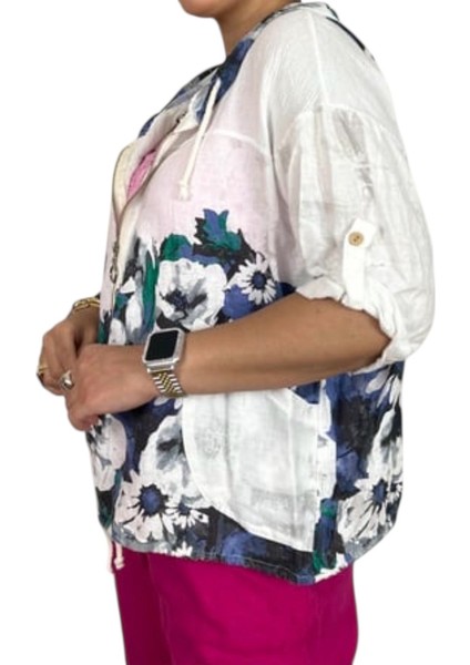 Çiçek Desenli Fermuarlı Kopşonlu Ceket modelleri