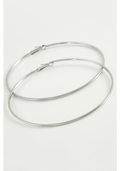 Ezme Çizgili Metal Halka Küpe 8-9-10 cm modelleri