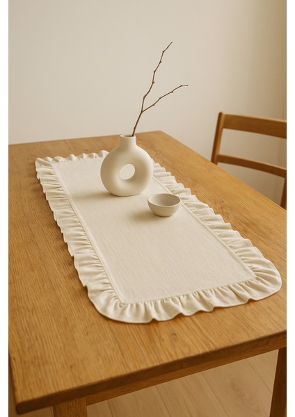 Eko | Fırfırlı Keten Runner 40 x 110 cm fiyatları