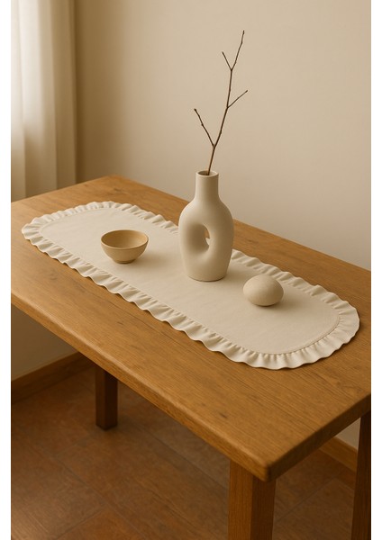 Eko | Fırfırlı Keten Runner 40 x 110 cm fırsatları