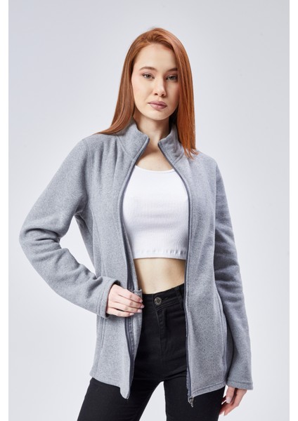 Mooncover Unisex Italyan Polar Fermuarlı Cepli Sweatshirt