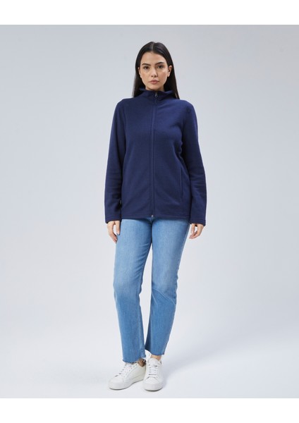 Mooncover Unisex Italyan Polar Fermuarlı Cepli Sweatshirt