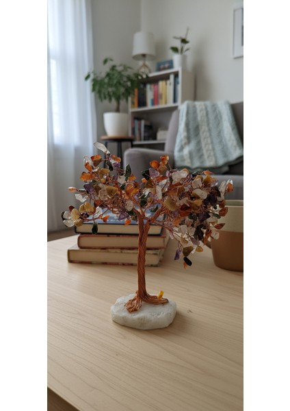 Çakra Doğal Taş Ağacı – El Yapımı Enerji ve Şifa Ağacı, 7 Çakra Dengeleyici Doğal Taşlı Dekoratifobje modelleri