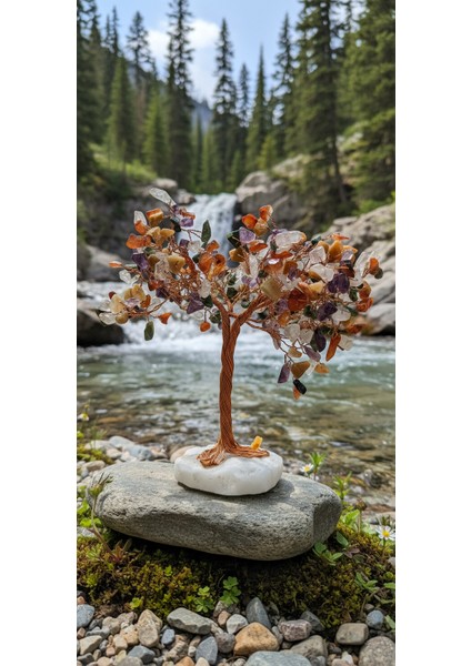 Çakra Doğal Taş Ağacı – El Yapımı Enerji ve Şifa Ağacı, 7 Çakra Dengeleyici Doğal Taşlı Dekoratifobje fırsatları