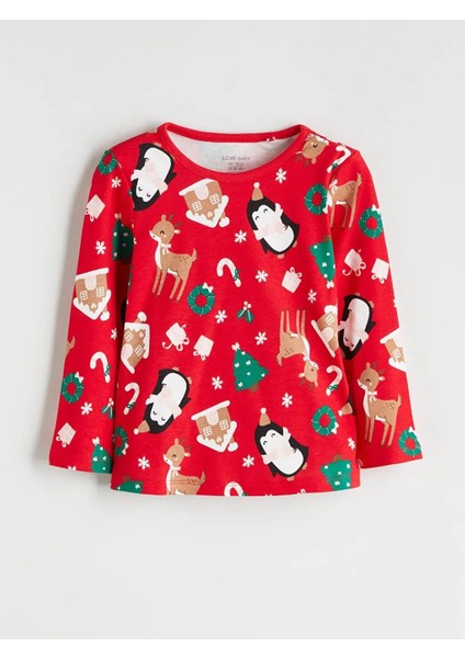 Bisiklet Yaka Yılbaşı Temalı Kız Bebek Pijama Takımı (W5) fiyatları