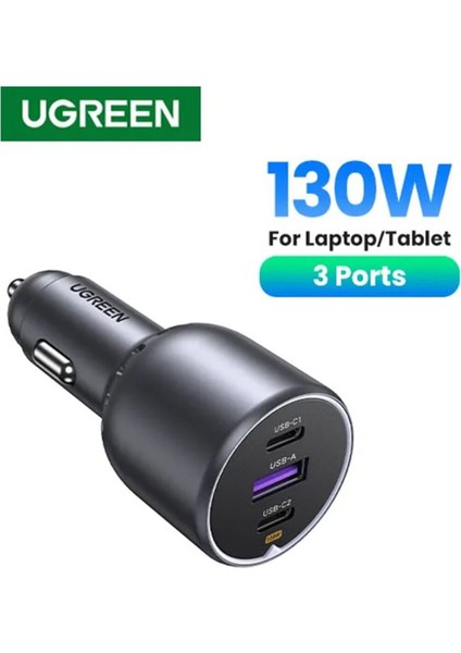 130W 3 Portlu Araç Içi Şarj Cihazı Çakmaklı