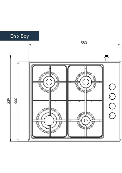 KO-420/430 F Inox 4 Gözü Gazlı Setüstü Ocak Doğalgaz fırsatları