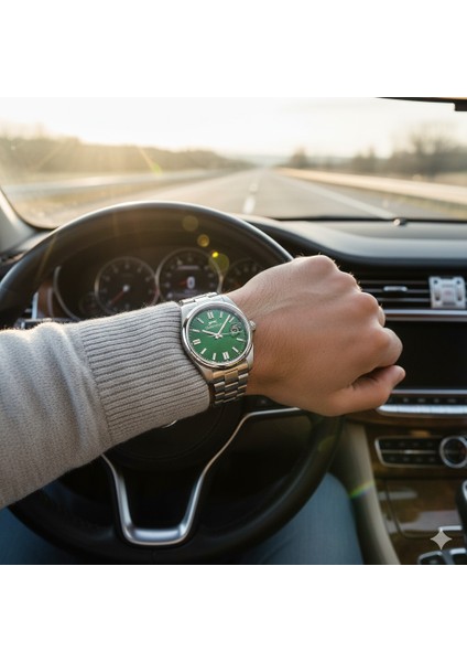 SL.09.2513.1.04 Erkek Kol Saati – Çelik Kasa & Bilezik, Yeşil Kadran fiyatları