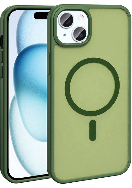 Apple iPhone 15 Kılıf M-Safe Şarj Özellikli Mat Arka Yüzey Sio Kapak