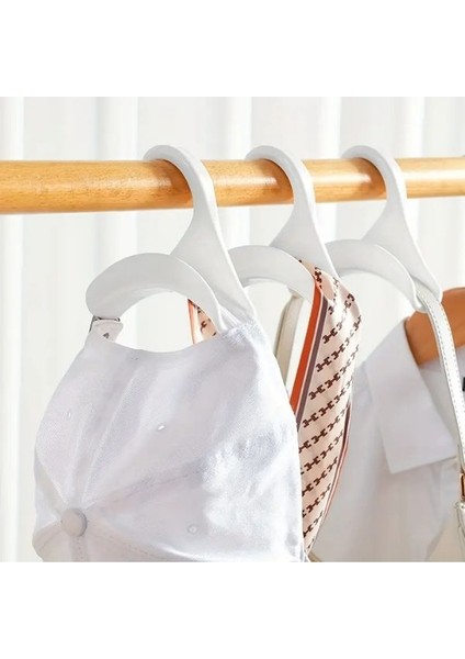 2 Adet Beyaz Çanta Askısı, Dolap Askıları, Sırt Çantası, Kemer, Eşarplar, Şapka Için Plastik Çanta Tutucu Düzenleyici
