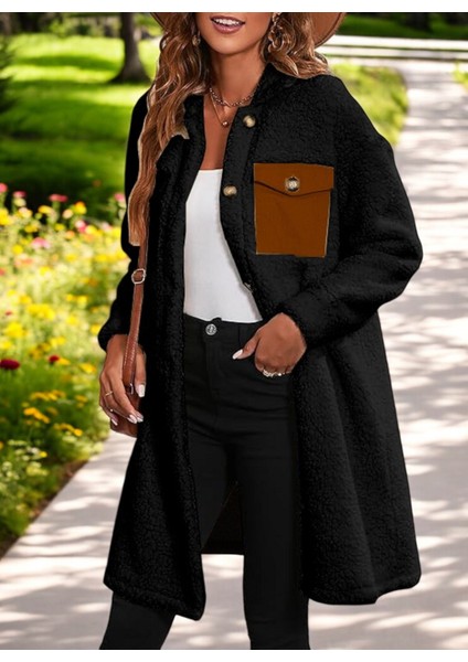 Kışlık Cep Detaylı Rahat Peluş Ceket modelleri
