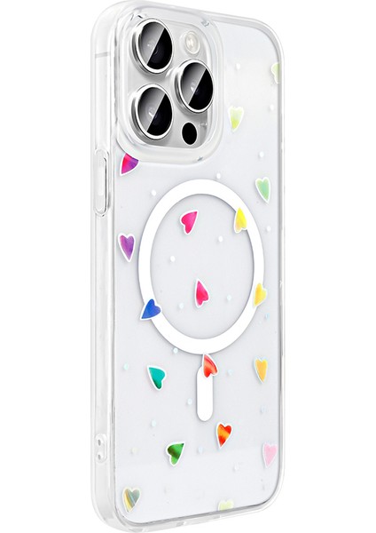 Apple iPhone 15 Pro Kılıf M-Safe Şarj Özellikli Şeffaf Folk Sert Kapak modelleri
