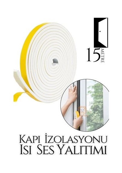 Kapı Ses Isı Yalıtım Sünger Bant 15 Metre