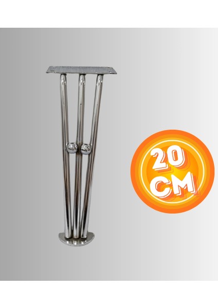 20 cm Metal Boncuklu Koltuk Ayağı Mobilya Ayağı Ünite Ayağı Konsol Ayağı Puf Berjer Ayağı