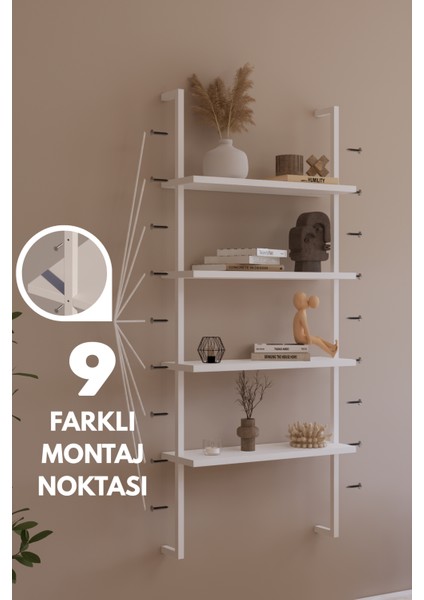 Modüler Model 4 Raflı Duvara Monte Kitaplık Duvar Rafı Aksesuar Rafı fiyatları