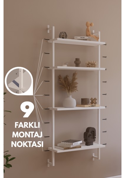 Modüler Model 4 Raflı Duvara Monte Kitaplık Duvar Rafı Aksesuar Rafı modelleri
