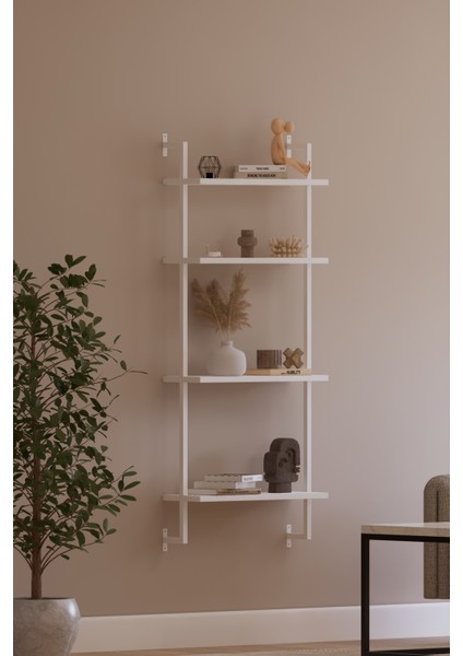 Modüler Model 4 Raflı Duvara Monte Kitaplık Duvar Rafı Aksesuar Rafı indirimleri