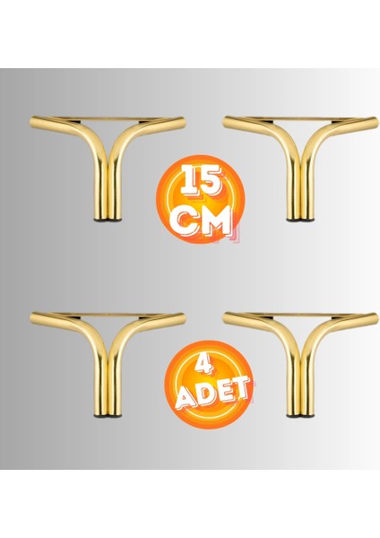 15 cm Metal Magnolia Koltuk Ayağı Mobilya Ayağı Ünite Ayağı Konsol Ayağı Puf Berjer Ayağı (4 Adet)