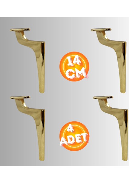 14 cm Metal Zirve Ayak Koltuk Ayağı Mobilya Ayağı Ünite Ayağı Konsol Ayağı Puf Berjer Ayağı ( 4 Adet )