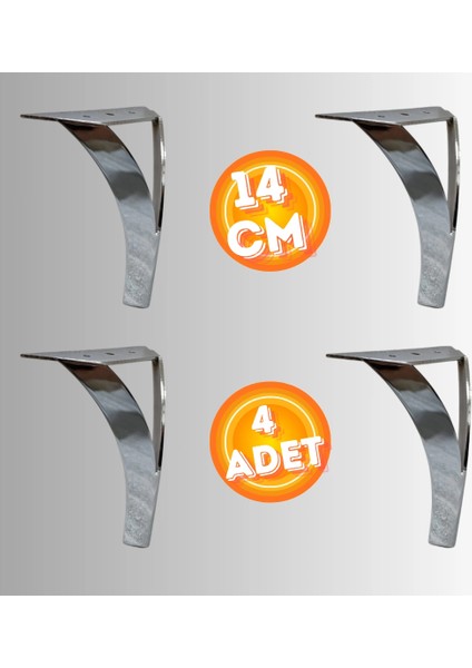 14 cm Metal Damla Koltuk Ayağı Mobilya Ayağı Ünite Ayağı Konsol Ayağı Puf Berjer Ayağı ( 4 Adet )