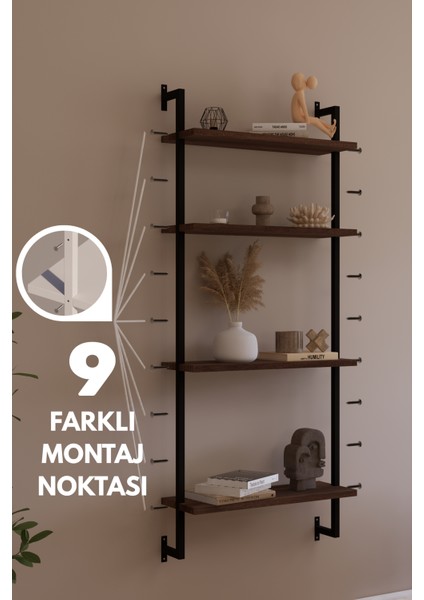 Modüler Model 4 Raflı Duvara Monte Kitaplık Duvar Rafı Aksesuar Rafı modelleri