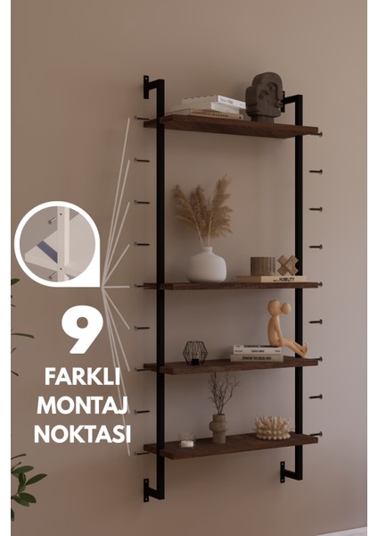 Modüler Model 4 Raflı Duvara Monte Kitaplık Duvar Rafı Aksesuar Rafı fırsatları
