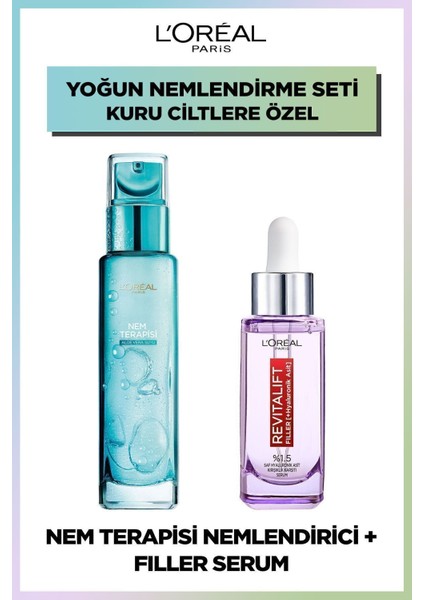 L'oreal Paris %1.5 Saf Hyaluronik Asit Kırışıklık Karşıtı Serum&nem Terapisi Aloe Vera Suyu Kuru Hassas Cilt Set