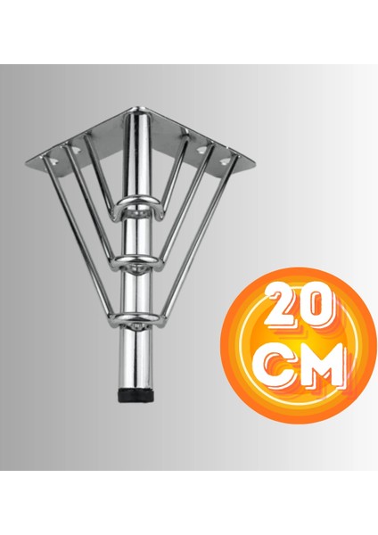 20 cm Metal 3 Telli Koltuk Ayağı Mobilya Ayağı Ünite Ayağı Konsol Ayağı Puf Berjer Ayağı