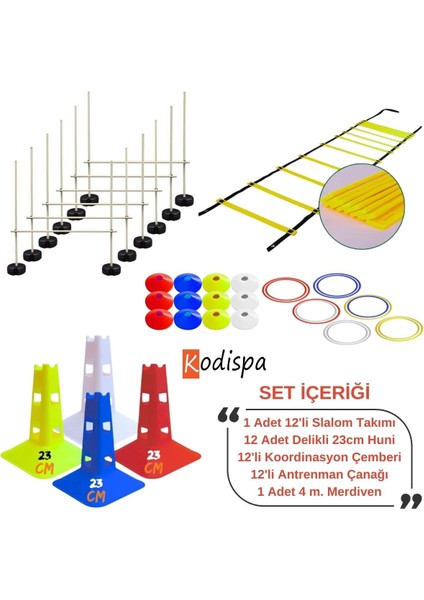Slalomlu 23CM Delikli Hunili Full Antrenman Seti