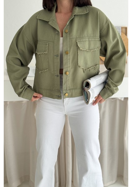 Kadın Yırtık Detaylı Crop Ceket – Dinamik & Sokak Stili indirimleri