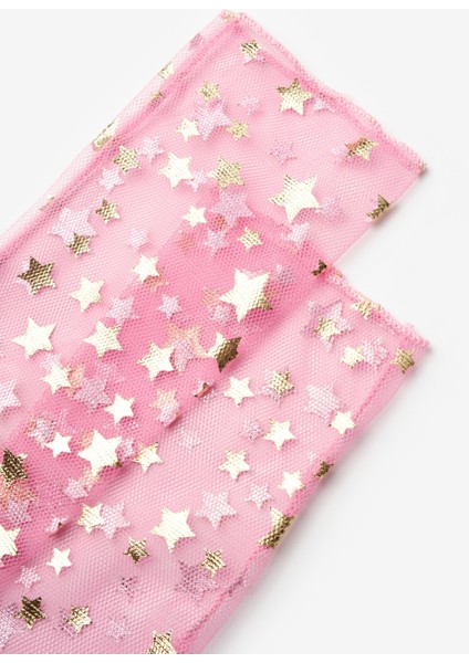 Pembe Gold Küçük Yıldız Detaylı Kız Çocuk Tül Çorap fırsatları