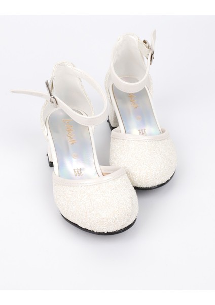 Beyaz Simli Topuklu Kız Çocuk Ayakkabı indirimleri