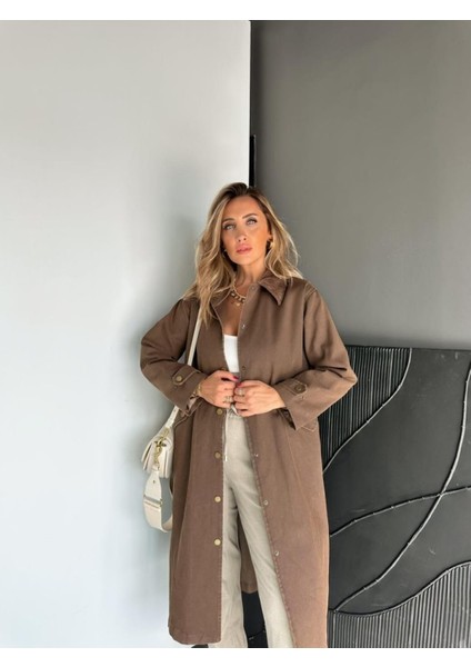 Robin Kadın Kadife Yakalı Ara Boy Premium Kot Trençkot fiyatları