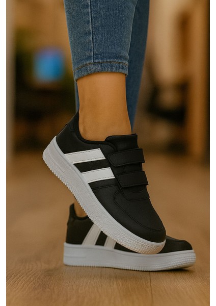 unisex Çocuk Lastikli ve Cırtlı Rahat Sneaker Spor Ayakkabı