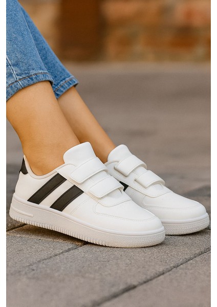 unisex Çocuk Lastikli ve Cırtlı Rahat Sneaker Spor Ayakkabı