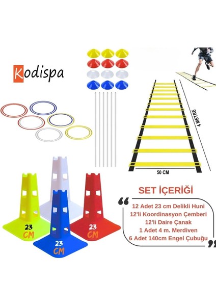 23 cm Delikli Huni Daire Çanaklı Çubuklu Antrenman Seti