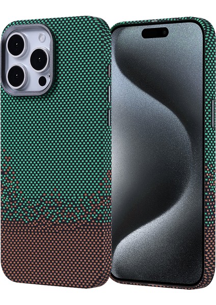 Apple iPhone 15 Pro Max Kılıf M-Safe Şarj Özellikli Karbon Fiber Görünümlü Nekst Kapak