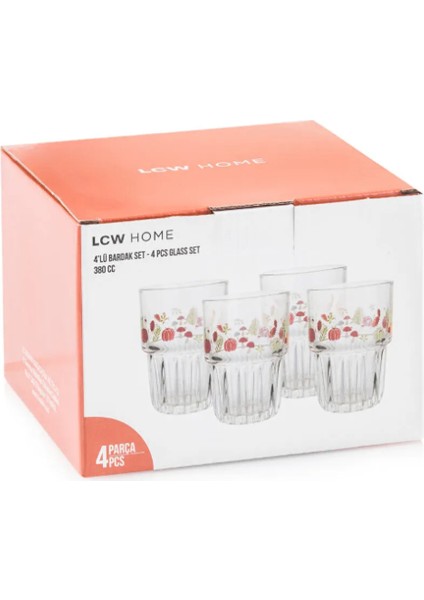 Lcw Home Renksiz Baskılı Cam Bardak Seti 4'lü 380 ml fiyatları