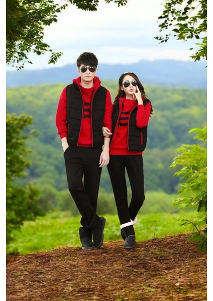 Kışlık Sevgili Kombini Kadın Üçlü Eşofman