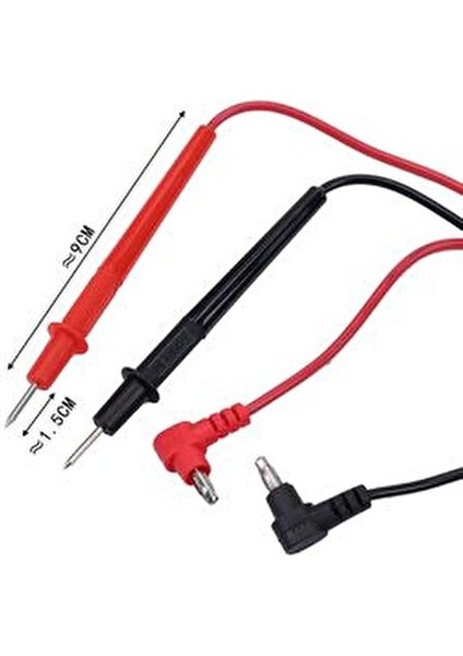 Multimetre Probu 1000V 10A Kırmızı Siyah Çift Kablo ile Elektriksel Test