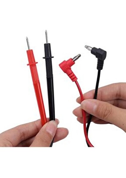 Multimetre Probu 1000V 10A Kırmızı Siyah Çift Kablo ile Elektriksel Test
