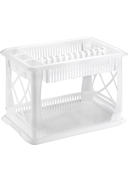 ELF-306 Plastik Çift Katlı Lüks Bulaşık Kurutmalık Tabaklık