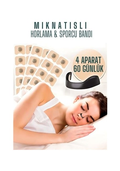 Manyetik Burun Bandı 2 Aylık Sporcu Burun Bandı Horlama Önleyici Azaltıcı 4 Farklı Boyut