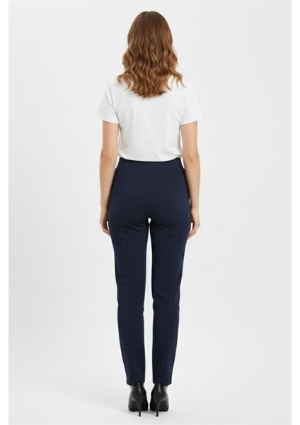 Kadın Beli Lastikli Çima Dikişli Cepli Kumaş Pantolon BGL-ST04818 fırsatları